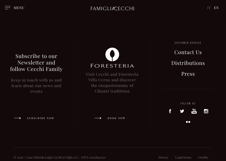 Cecchi Website Footer