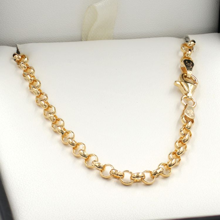 55cm Yellow Gold Belcher Chain Necklace - GN-B2