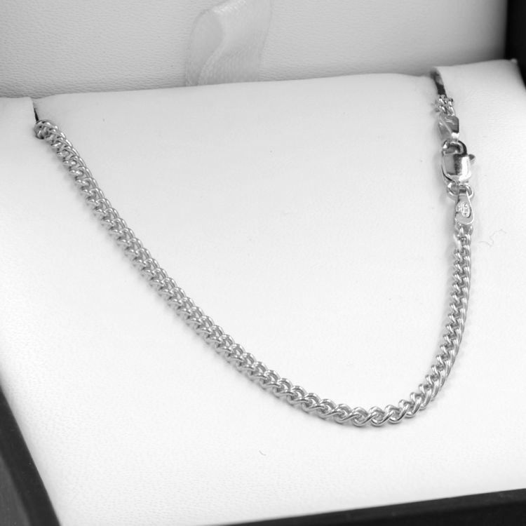 55cm Sterling Silver Round Curb Chain Necklace - SN-C60