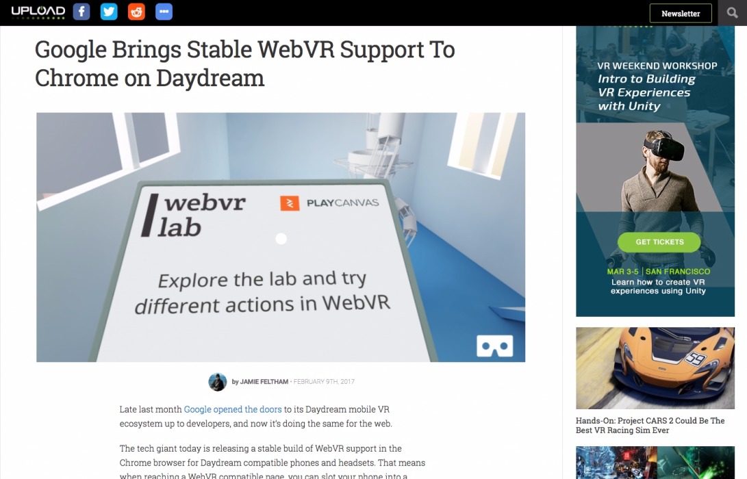 Google Brings Stable WebVR Support To Chrome on Daydream