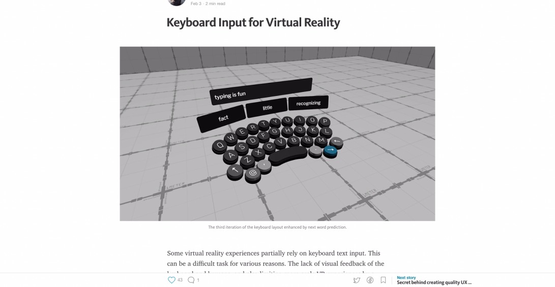 Keyboard Input for Virtual Reality
