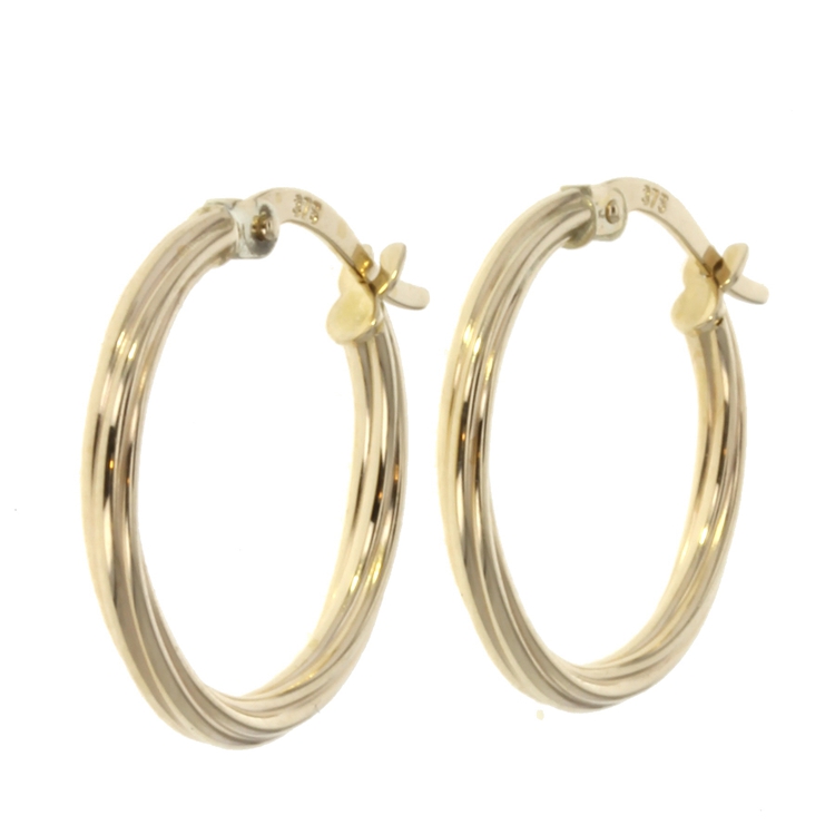 Hollow 9ct Gold Hoop Earrings - Pair - GM-EAR1
