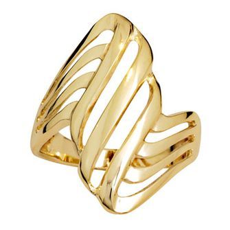Gold Ring - Wide Band - Folded Ribbon - BEE-44756