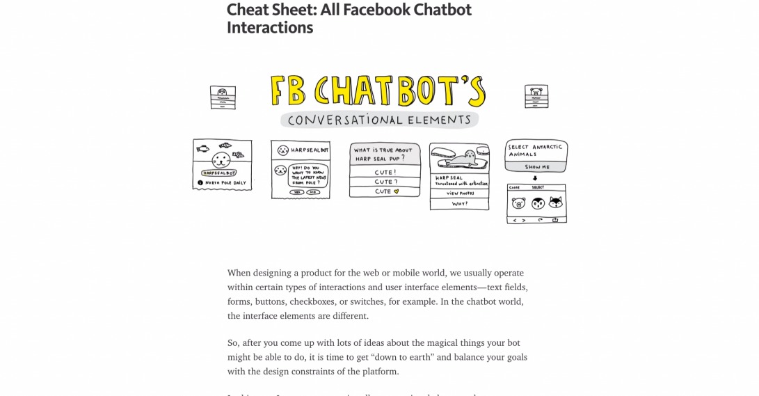 Cheat Sheet: All Facebook Chatbot Interactions