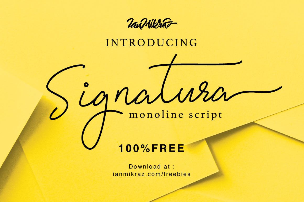 Signatura Monoline Script - Free Font on Behance