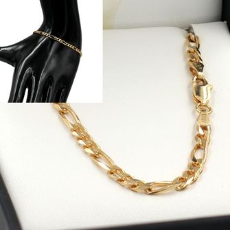 Yellow Gold Figaro Bracelets