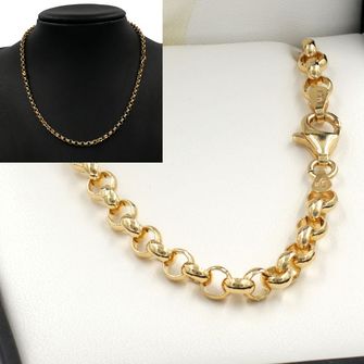 50cm Yellow Gold Belcher Chain Necklace - GN-B3