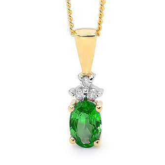 Emerald and Diamond Pendant - BEE-61214-G