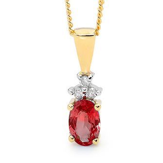 Ruby and Diamond Pendant - BEE-61214-CR