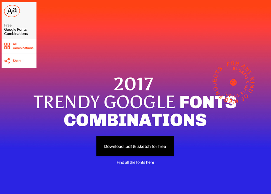 Trendy Google Fonts Combinations