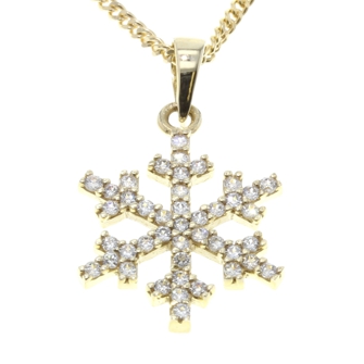9ct Yellow Gold Snowflake Pendant - PDS-001