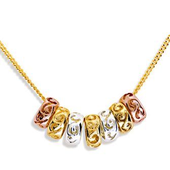 Gold pendant Seven Lucky Rings