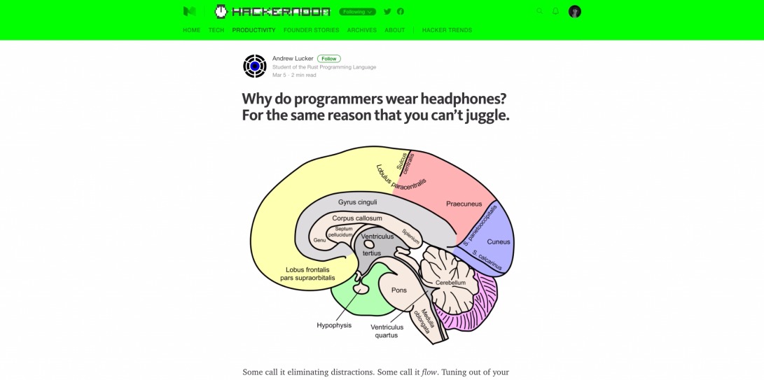 Why do programmers wear headphones?For the same reason that you can’t juggle.