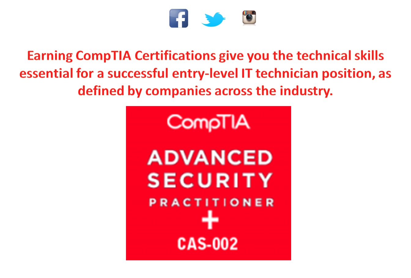CompTIA Certified Advanced Security Certifications Packages  