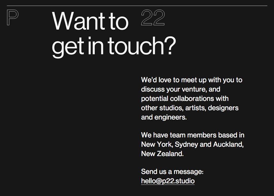 Want to get in touch? / P22