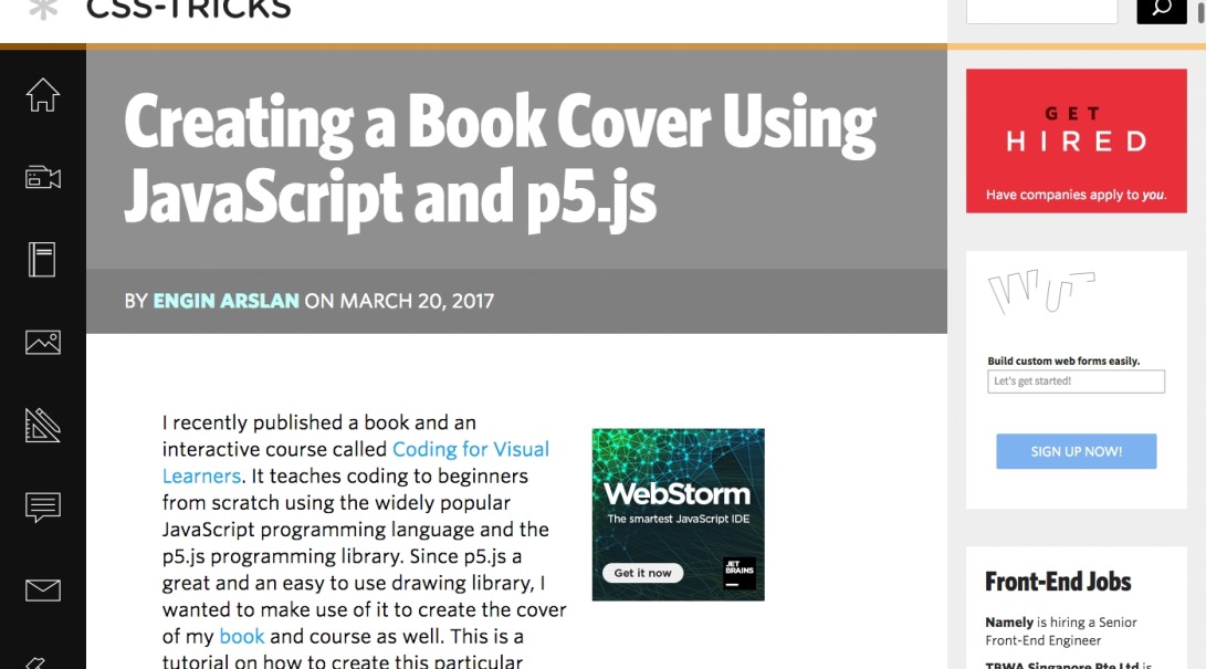 Creating a Book Cover Using JavaScript and p5.js | CSS-Tricks