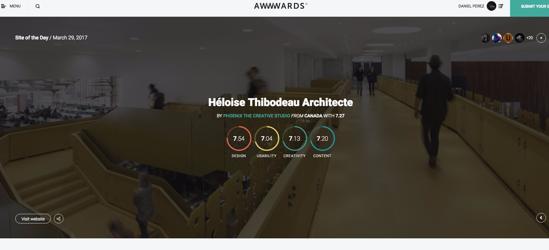 Héloise Thibodeau Architecte - Awwwards SOTD