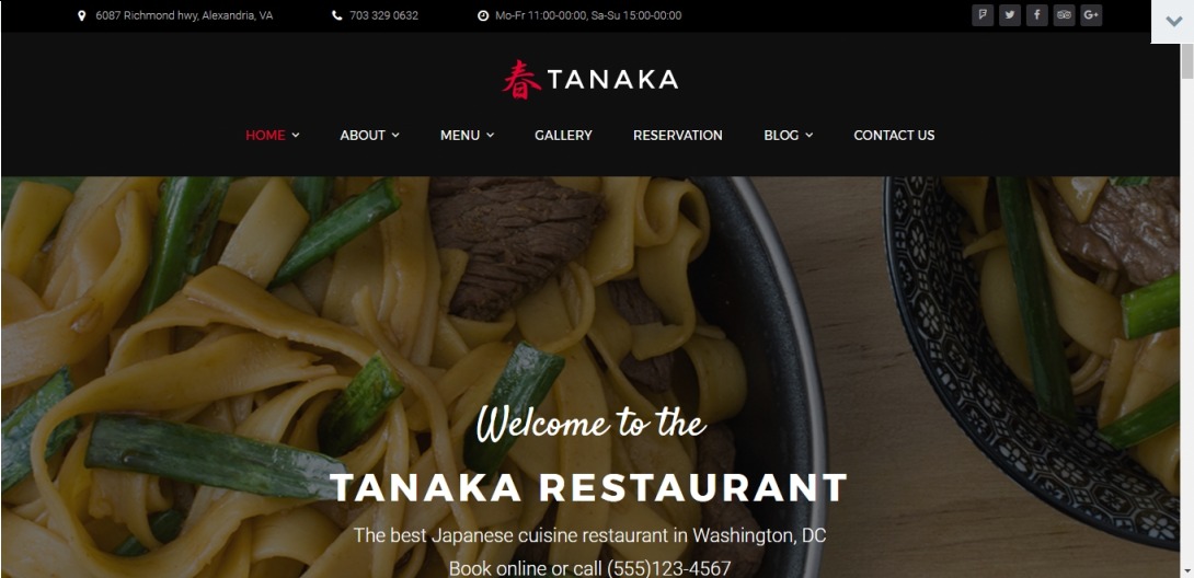 Live demo for Tanaka - Japanese Restaurant WordPress Theme #60113