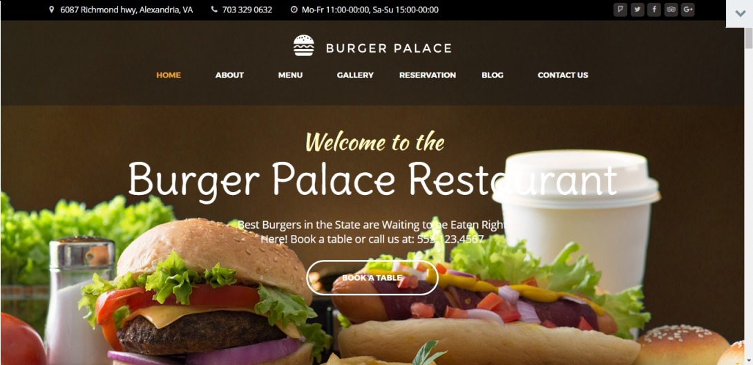 Live demo for Burger Palace - Fast Food Restaurant WordPress Theme #60109