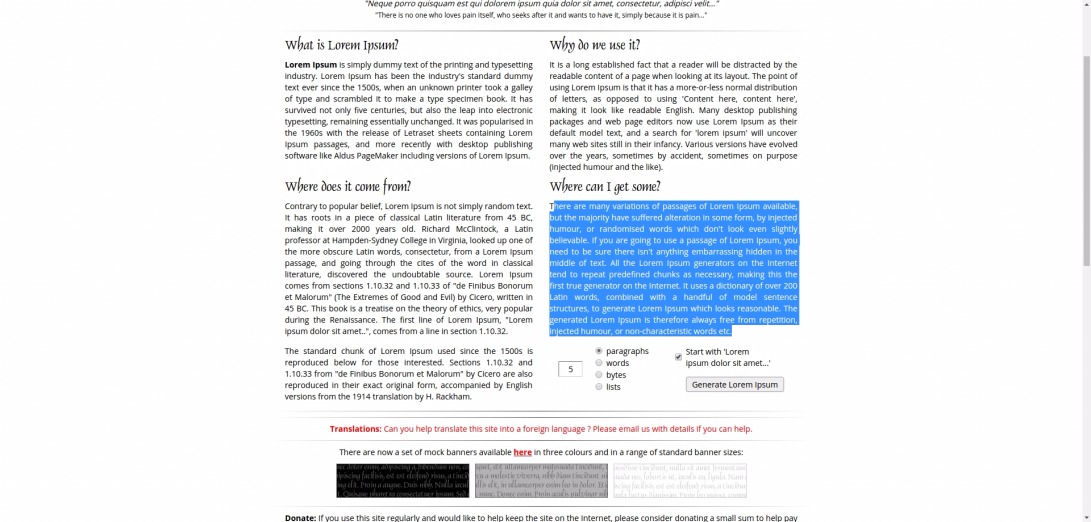 Lorem Ipsum - All the facts - Lipsum generator
