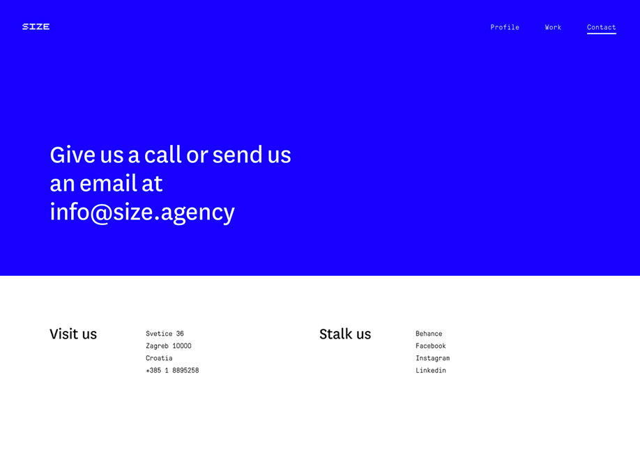 Minimal contact page