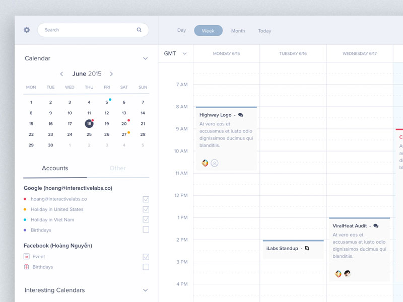 Desktop Calendar App UI Sketch freebie - Download free resource for Sketch - Sketch App Sources