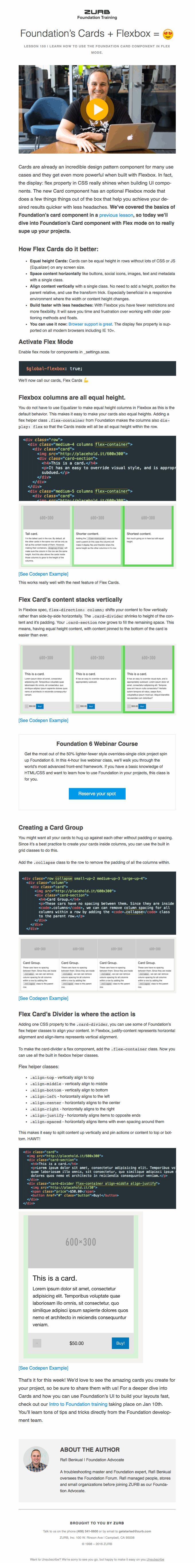 Lesson 150 | Foundation’s Cards + Flexbox = 😍 - Really Good Emails