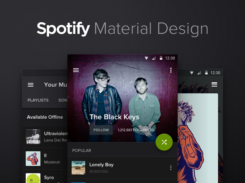 Spotify UI in Material Design – MaterialUp