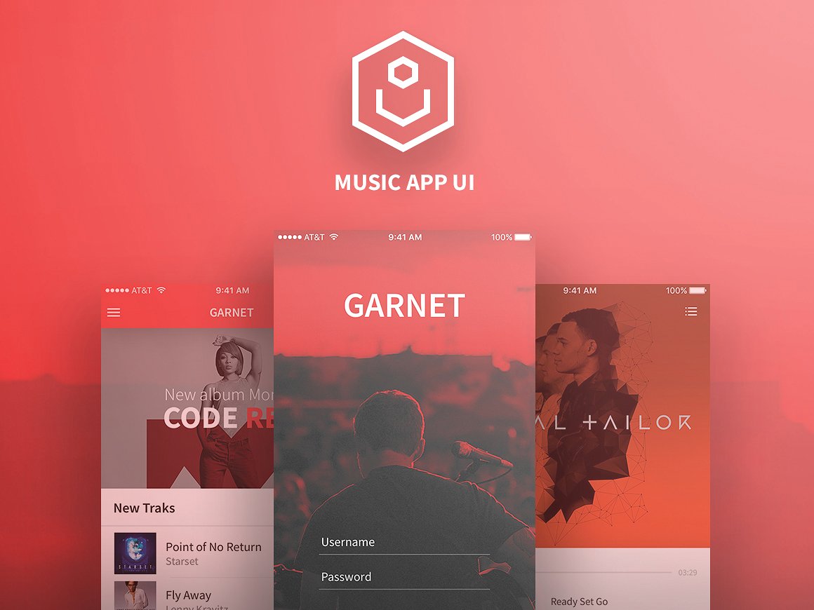 Garnet (Music App Ui) ~ Web Elements on Creative Market