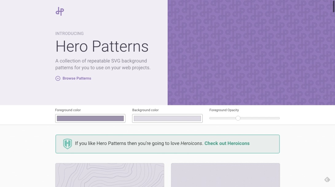 Hero Patterns | Free repeatable SVG background patterns for your web projects