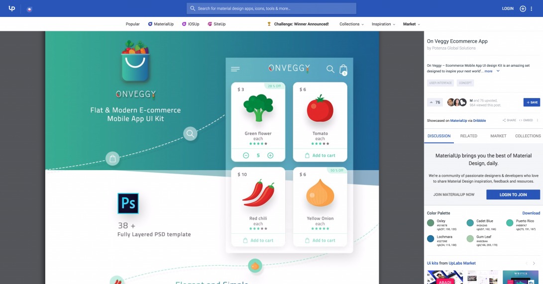 On Veggy Ecommerce App – MaterialUp