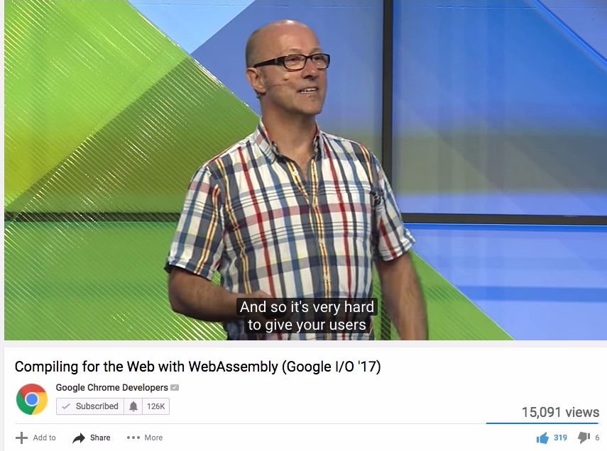 Compiling for the Web with WebAssembly (Google I/O '17) - YouTube