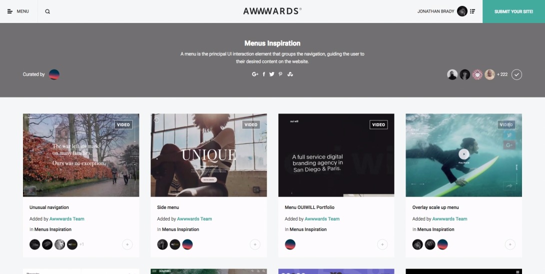 Menus Inspiration - Awwwards