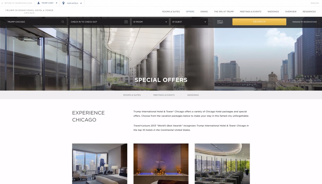 Chicago Hotel Packages | Trump Hotel Chicago – Hotel Specials | Chicago Vacation Packages