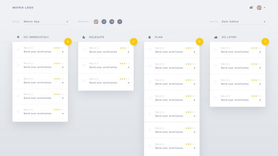 Matrix Task App by Tanner Wilcox | Web & App design | Pinterest