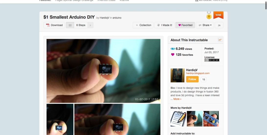 $1 Smallest Arduino DIY: 6 Steps (with Pictures)