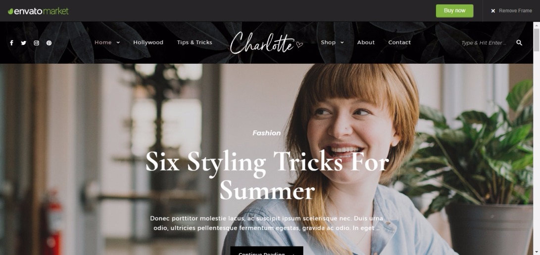 Charlotte - Creative Blog WordPress Theme Preview - ThemeForest