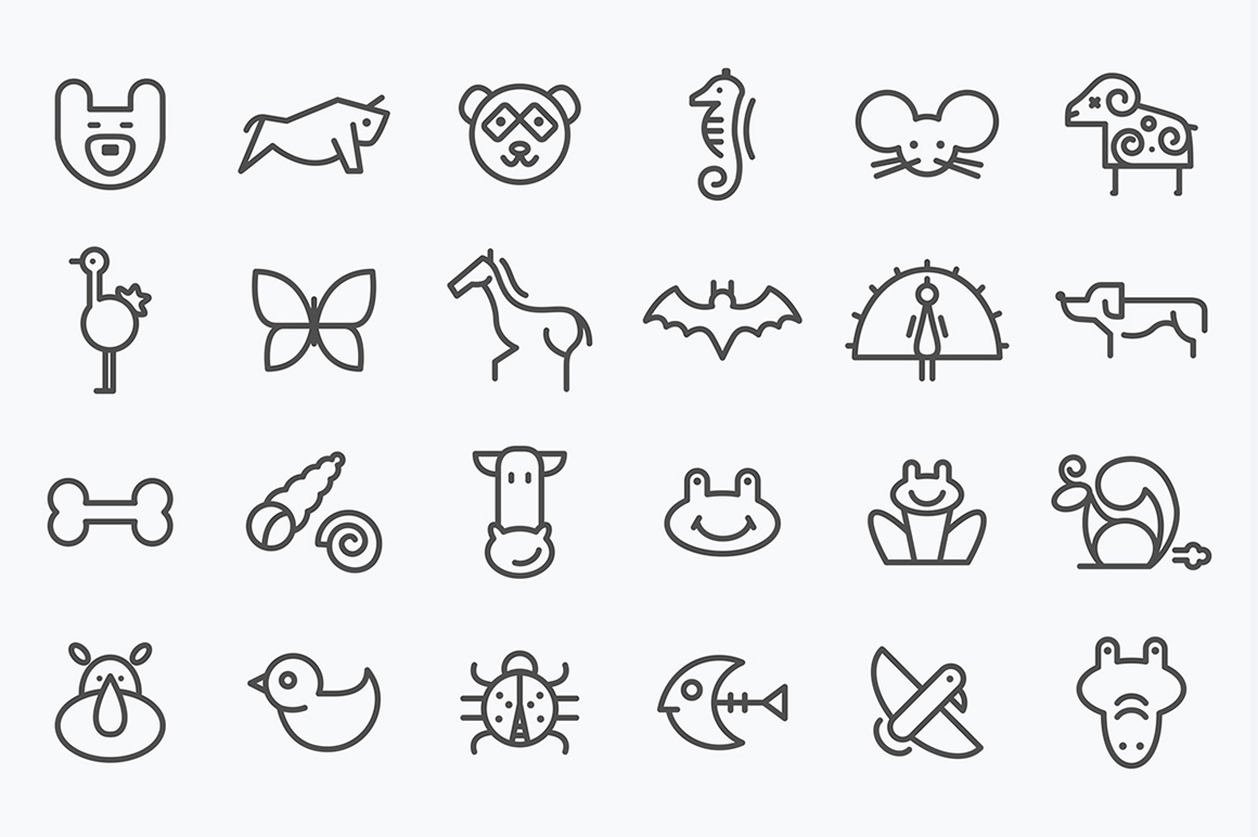 Animals free icons set