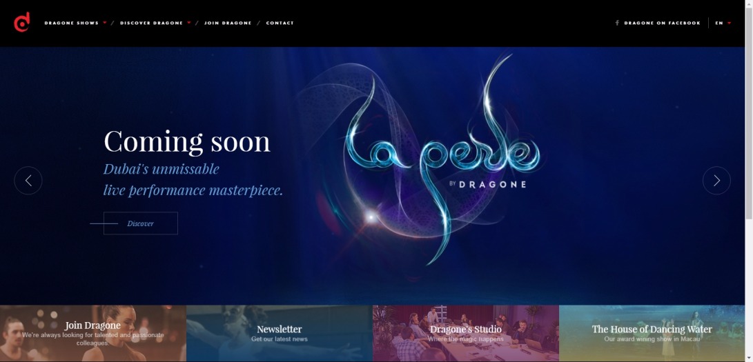 Dragone · Spectators are our passion. Creation is our core.