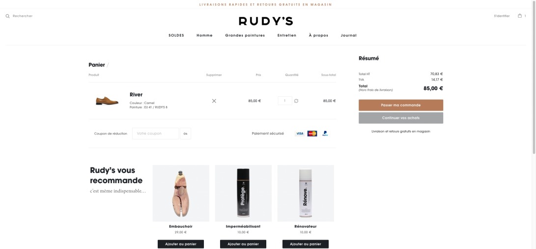 Panier | Rudy's Chaussures Paris
