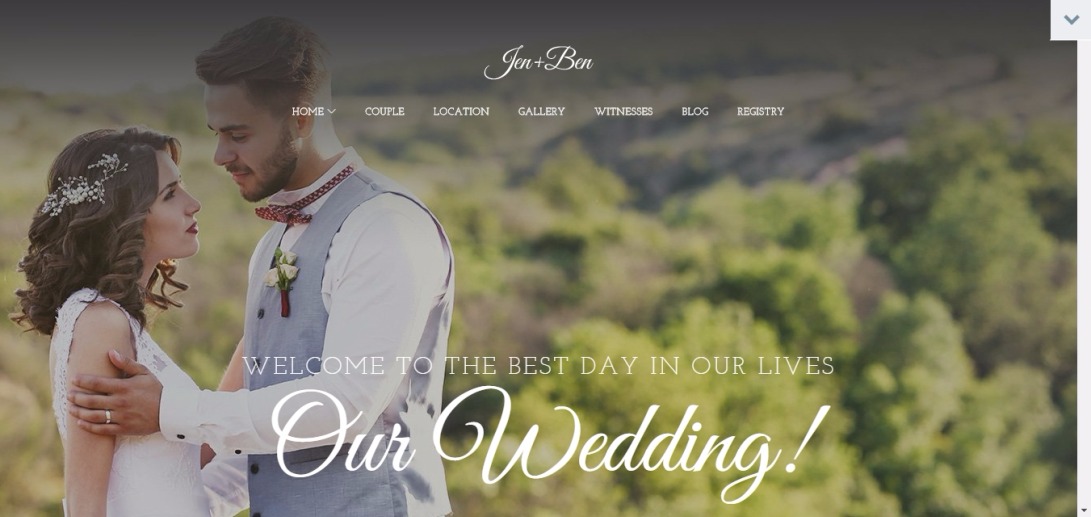 Jen+Ben - One Page Wedding WordPress Theme 