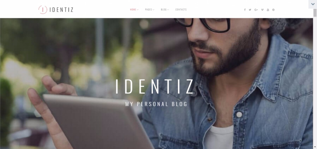  Identiz - Personal Blog WordPress Theme
