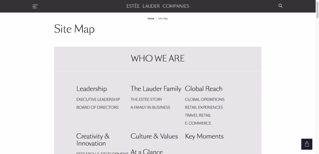Site Map – The Estée Lauder Companies Inc.