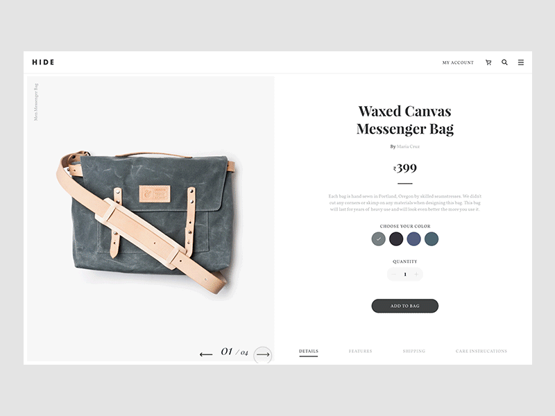 Hide - Ecommerce (Concept project) by Vivek Ravin
