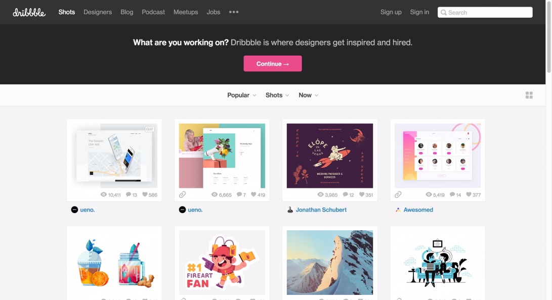 Dribbble - Show and tell for designers