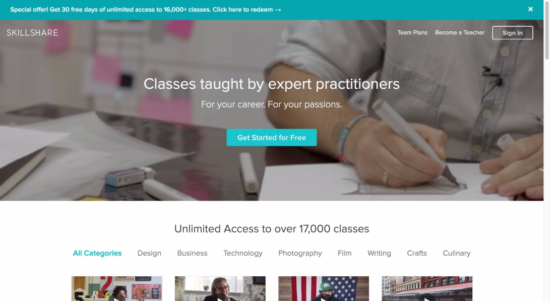 Online Classes by Skillshare | Start for Free Today