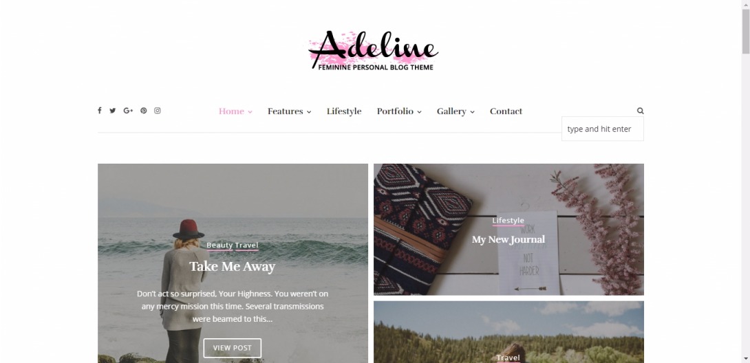Adeline - Feminine Personal WordPress Blog Theme
