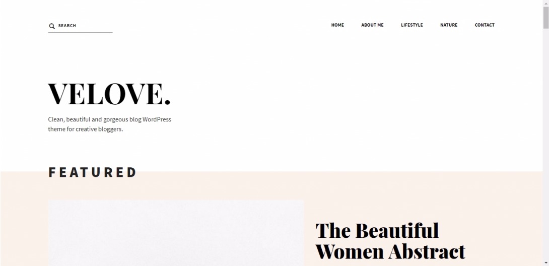 Velove. – Clean, beautiful and gorgeous blog WordPress theme for creative bloggers.