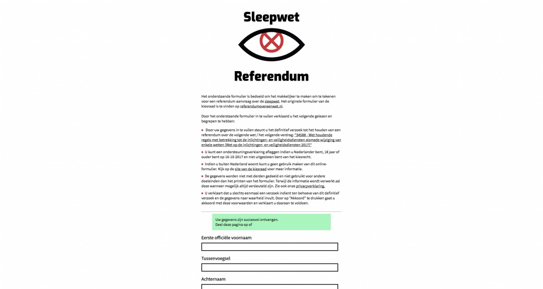 Referendum over de Sleepwet!