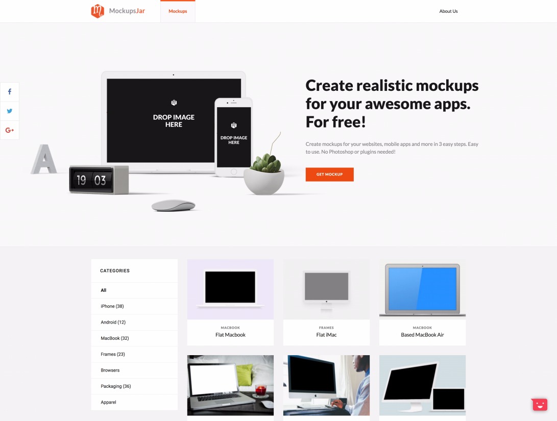 MockupsJar: Free Mockup Generator (200 mockups)